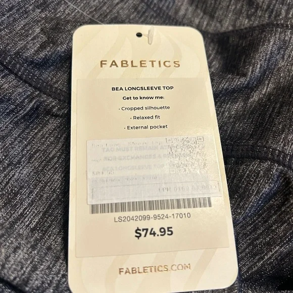 Fabletics Charcoal Long Sleeve Cropped Hoodie - Picture 6 of 6